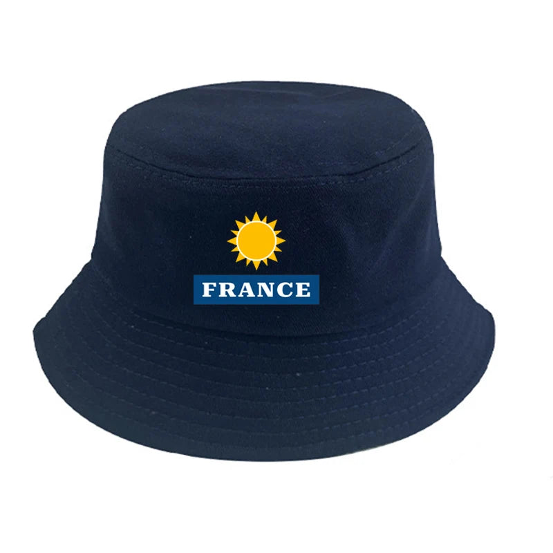 custom text French bob bucket hat non-reversible cotton Printed Summer Hat Women Men Panama Bucket hat Fisherman Sun Hat vest