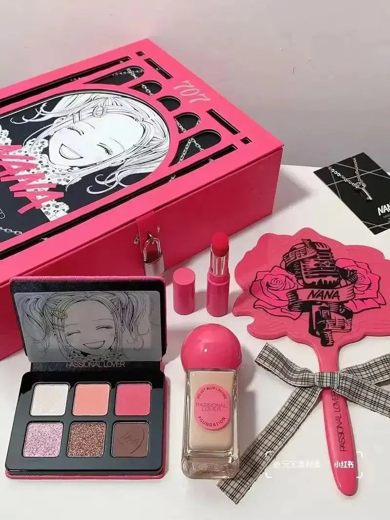 In StockAnime Nana Joint Name Makeup Gift Box Hot Girl Lipstick Foundation Eyeshadow Palette Set Sexy Long Lasting Cosmetic Gift