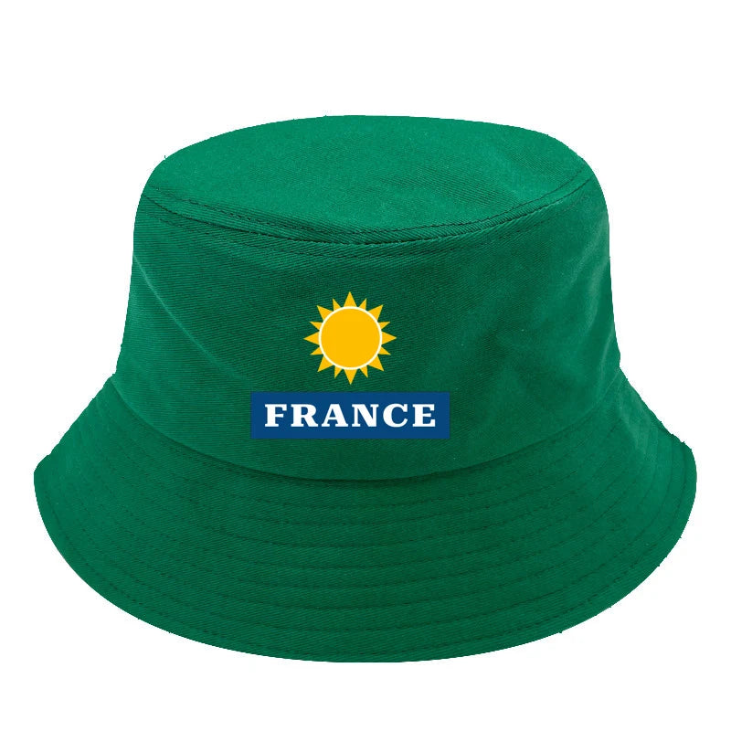 custom text French bob bucket hat non-reversible cotton Printed Summer Hat Women Men Panama Bucket hat Fisherman Sun Hat vest