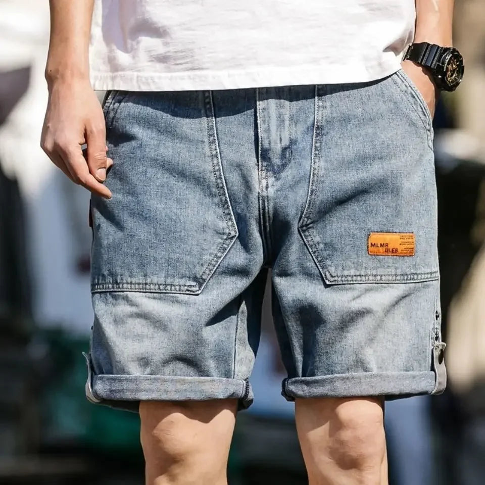 Short Jeans Pants for Men Loose Cargo Wide with Pockets Man Denim Shorts Baggy Original Trend 2024 Xxxl Designer Popular Sale Xl