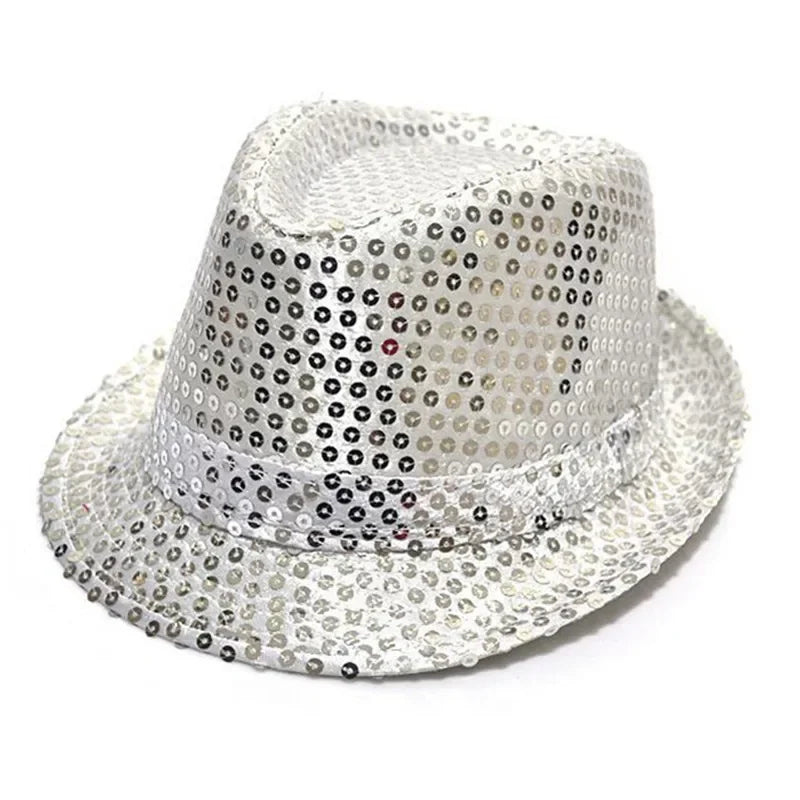 Fashion Boy Girl Men Woman Sequin Hat Bow Tie Gloves Cowboy Birthday Party Cap Jazz Dance Show Props Costume  Wedding Festival
