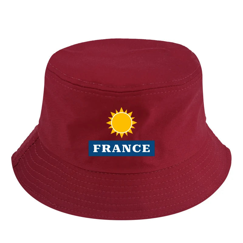 custom text French bob bucket hat non-reversible cotton Printed Summer Hat Women Men Panama Bucket hat Fisherman Sun Hat vest