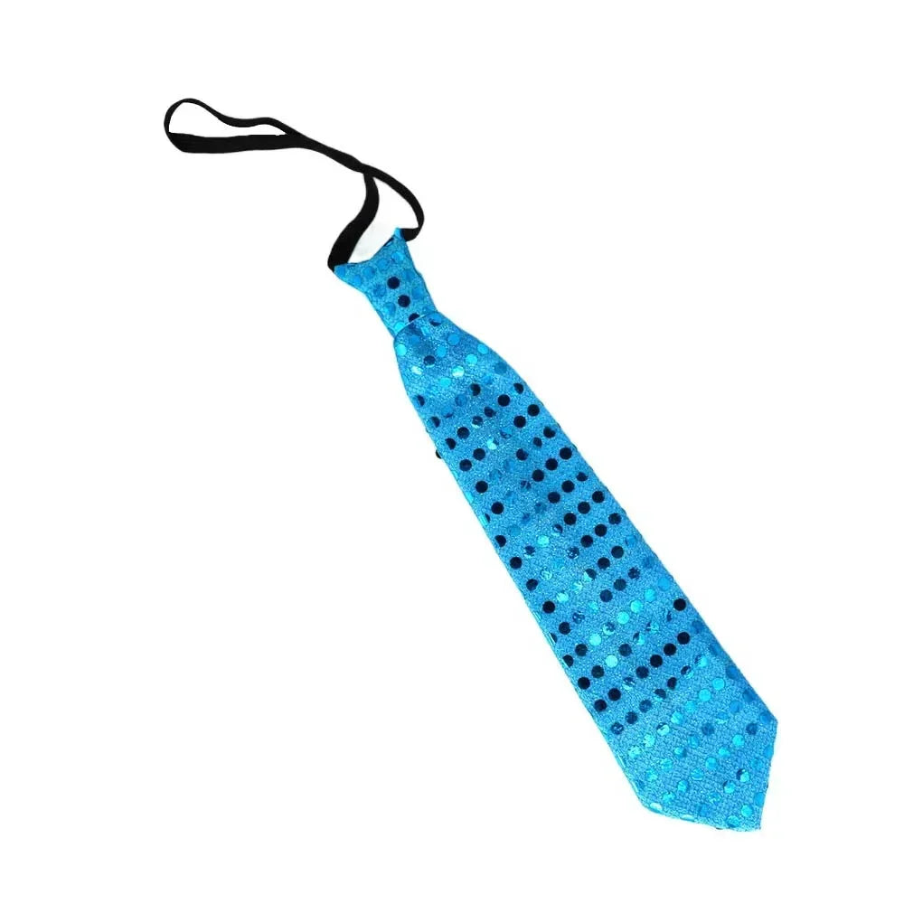 Woman Men Kids LED Light Up Sequin Fedora Jazz Hat Cap Gift Necktie Tie Neon Glow Party Bar Birthday Costume  Wedding Festival