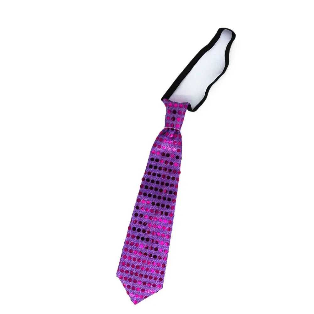 Woman Men Kids LED Light Up Sequin Fedora Jazz Hat Cap Gift Necktie Tie Neon Glow Party Bar Birthday Costume  Wedding Festival