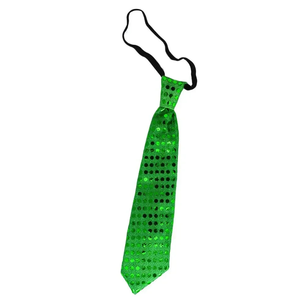 Woman Men Kids LED Light Up Sequin Fedora Jazz Hat Cap Gift Necktie Tie Neon Glow Party Bar Birthday Costume  Wedding Festival