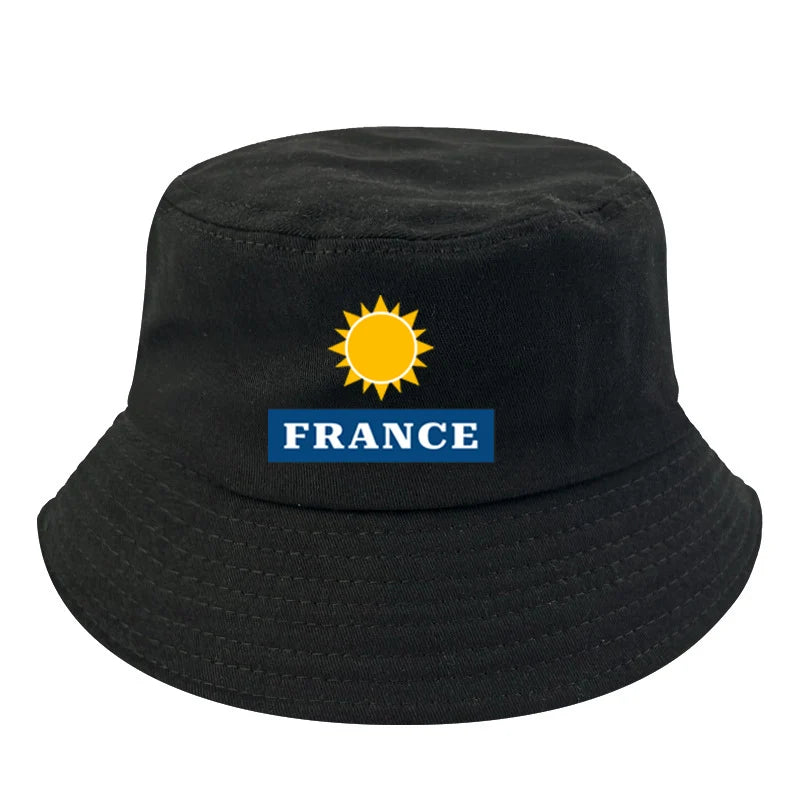 custom text French bob bucket hat non-reversible cotton Printed Summer Hat Women Men Panama Bucket hat Fisherman Sun Hat vest