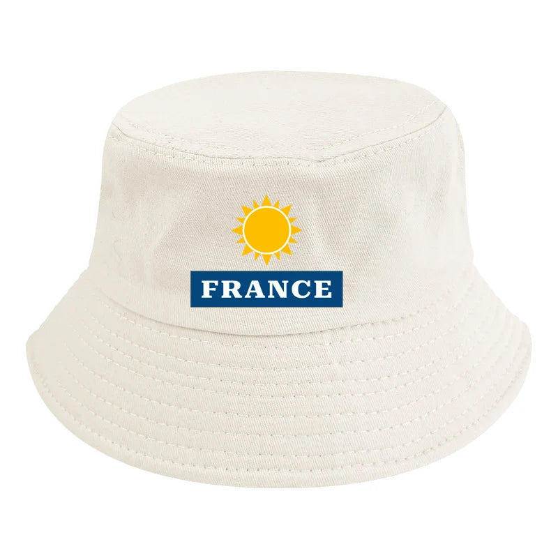custom text French bob bucket hat non-reversible cotton Printed Summer Hat Women Men Panama Bucket hat Fisherman Sun Hat vest
